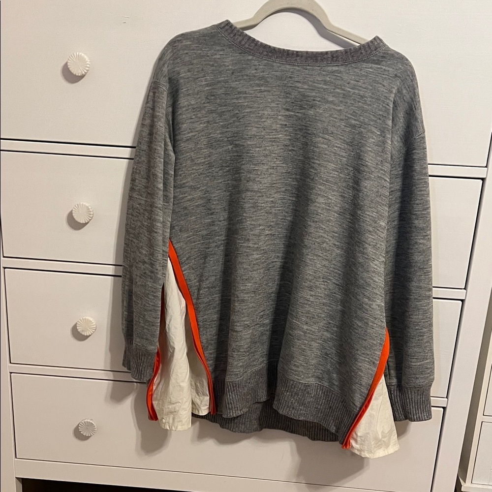 Zara Gray and Orange Women's Sweater